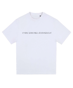 Balti oversize marškinėliai  <br/> "Gyvenu geriau negu jūs įsivaizduojat"