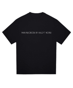 Juodi oversize marškinėliai  <br/> "Man nuobodu ir valgyt noriu"