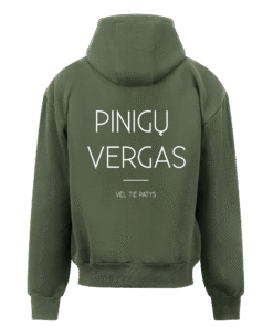 Chaki džemperis su užtrauktuku <br/> "pinigų vergas"