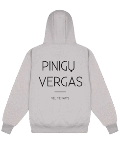 Smėlio spalvos džemperis su užtrauktuku <br/> "pinigų vergas"